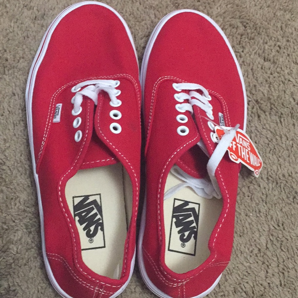 Mens Authentic Red Vans sz 10